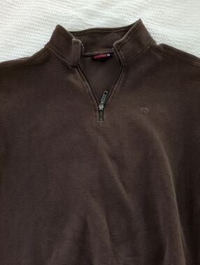Wolverine Men's Dark Brown Half-Zip Mock Neck Sweater